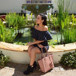 Small Town Girl Grey Plaid Off-the-Shoulder Bodycon Dress